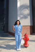 Lace-Up Denim Set